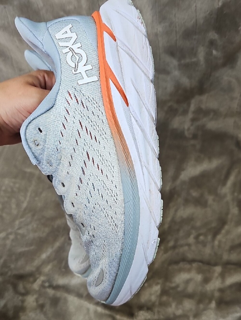 Hoka Clifton 8 Women's Athletic Running Shoe in Light Blue - Picture 3 of 12